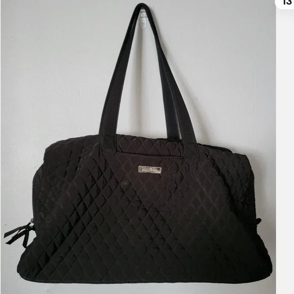 Vera Bradley Black Quilted Weekender Tote - Picture 11 of 12